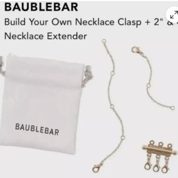 ✨Innovative BaubleBar Build Your Own Necklace Clasp + 2" & 4" Necklace Extender✨ - Picture 3 of 16